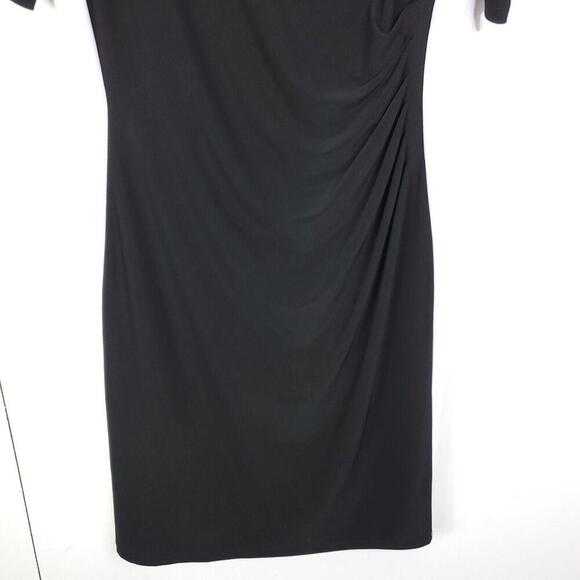 Chaps Dress Womens XL Knee Length Ruched Sides Stretchy Colorblock Classy Office - Picture 3 of 10